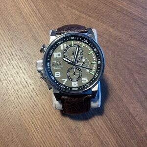 Invicta 13054 Brown Leather Chronograph Watch